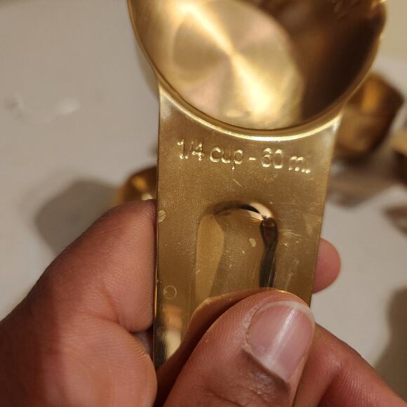 Measuring Cups Gold Tone Set Of 8 For Baking Cooking Kitchenware - Picture 7 of 13